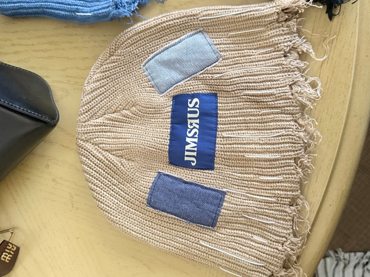 Actual Camel JIMSRUS reconstructed knit beanie