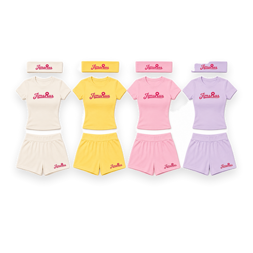 Cozy Short Set transparent floating product photo; original JIMSRUS design