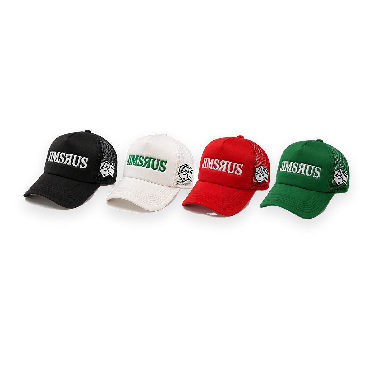 Classic Trucker Hat transparent floating product photo; original JIMSRUS design